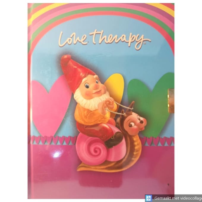 Dagboek Love Therapy - Lannoo Graphics - Met Hangslot - 13.5x18cm - 288288 - Kabouter Slak Hart