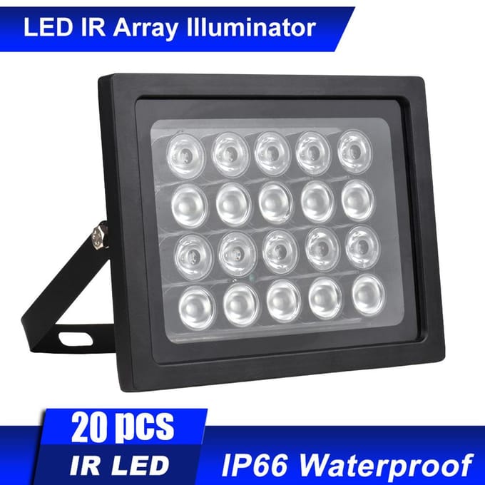 Infraroodverlichting 20 stuks Array IR LED's IR-verlichting Nachtzicht Groothoek Groot bereik Buiten zwart
