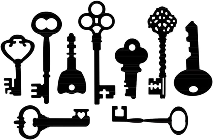 Stansvorm Sleutel - Metaal Snijmal - Scrapbooking Kaarten Maken - Duurzaam Koolstofstaal - Compact Formaat - Zilver