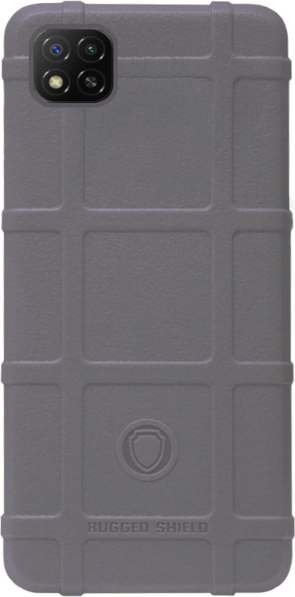 RUGGED SHIELD Rubber Bumper Case Hoesje Geschikt voor Xiaomi Redmi 9C - Grijs