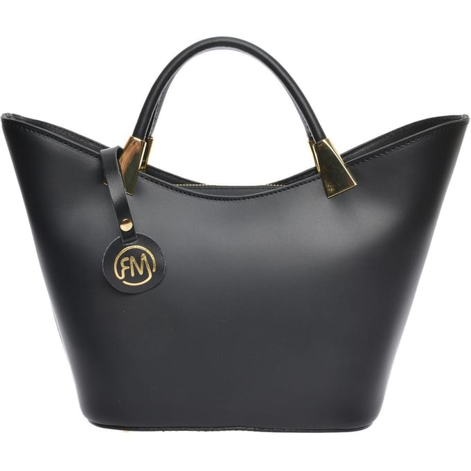 Roberta M Zwart Rundleer Tas