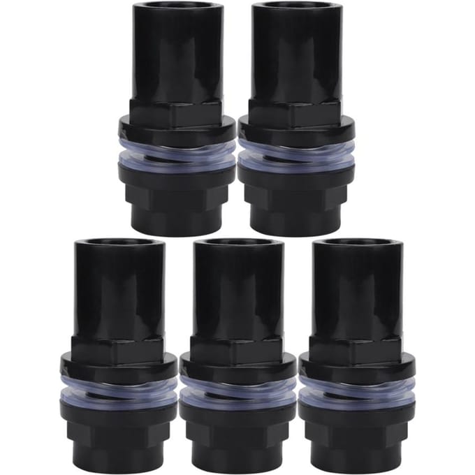5 stuks/set PVC Aquarium Waterpijp Koppeling Rechte Buis Connector Aquarium Accessoires(25 mm) black