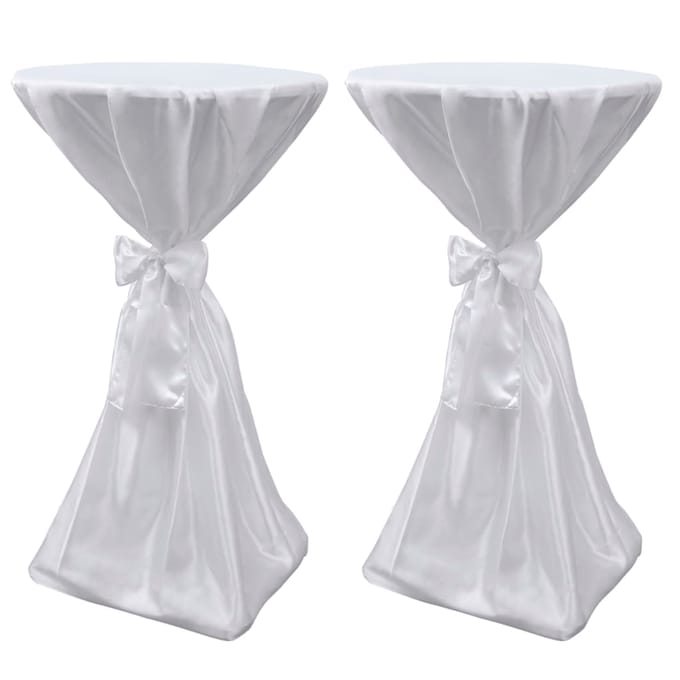 vidaXL - Statafelhoes - met - strik - 60cm - Wit - (2 - stuks)