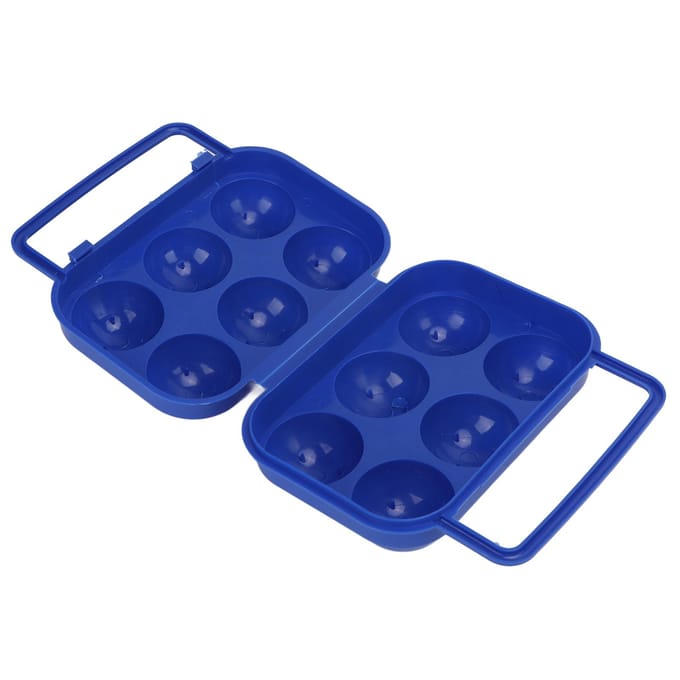 Boîte à œufs portable de rangement ABS 6 compartiments pour le stockage des œufs en extérieur et en intérieurBleu