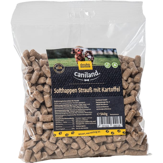 2x540g Soft Struisvogel- Graanvrij Canibit Hondensnacks