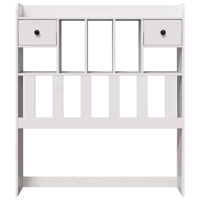 vidaXL - Hoofdbord - met - opbergruimte - 75 - cm - massief - grenenhout - wit