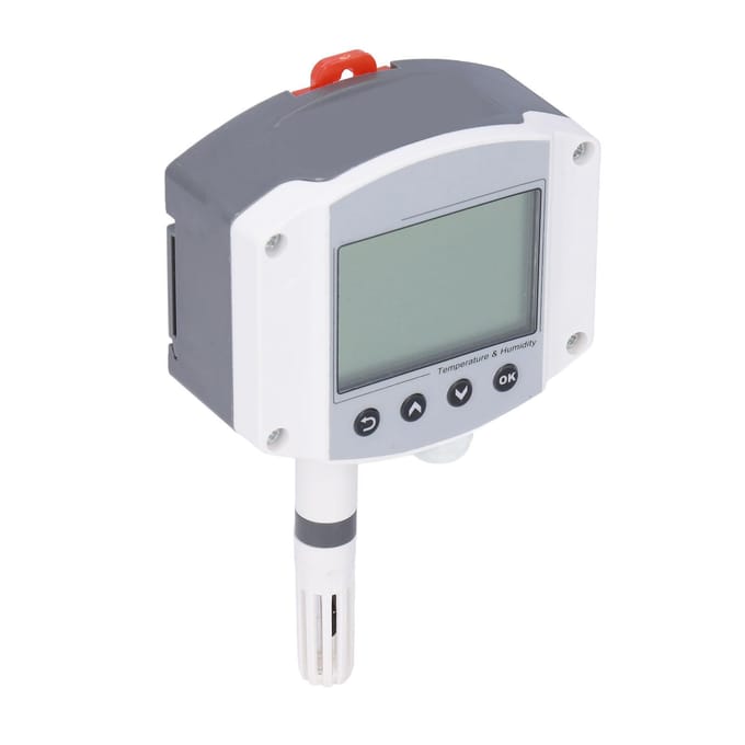 Temperatuursensor Vochtigheidstransmitter Wandmontage LCD-display 4‑20mA voor Machineapparatuur white