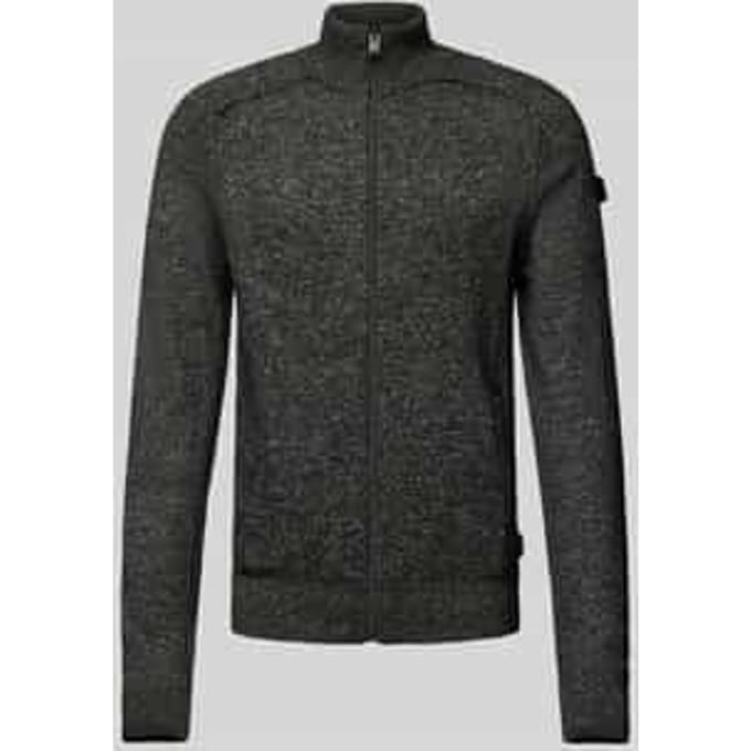 Gebreid jack met labelpatch