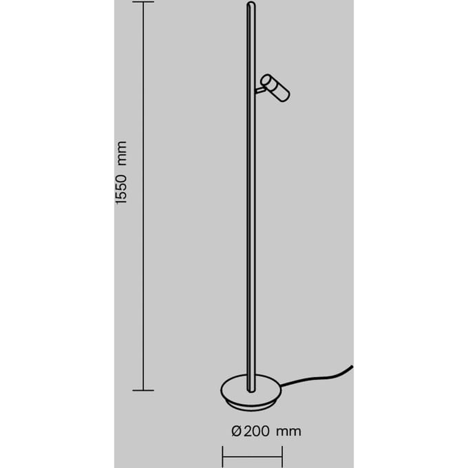 Maytoni LED vloerlamp Thin, messing, aluminium, hoogte 155 cm, dimbaar