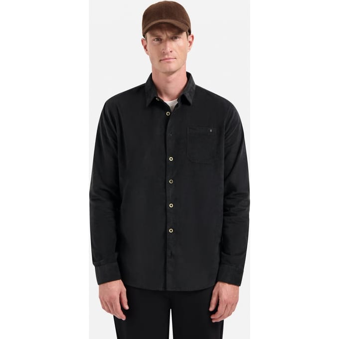 No Excess Shirt Solid Fine Herringbone Black Größe: M | Casual hemden Outlet | Herren | Schwarz