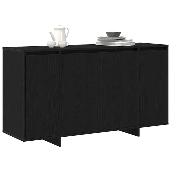 vidaXL - Dressoir - Zwart - Eiken - 135 - x - 41 - x - 75 - cm - Bewerkt - hout