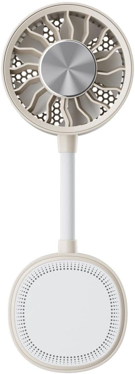 LISM-Zomerventilator met magneetsluiting, draagbare koelventilator met USB-oplaadfunctie, tafelventilator (gebroken wit)