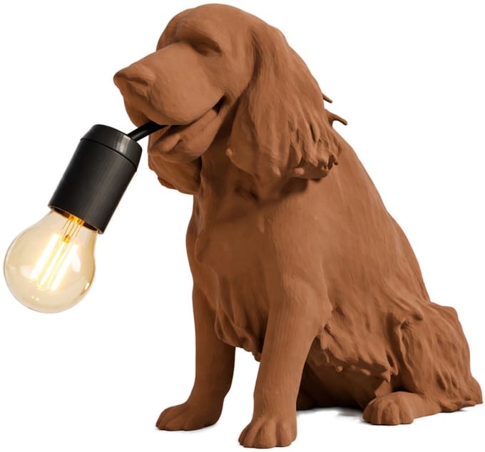 Fiastra Cocker Spaniël tafellamp - hondenlamp - bruin - E14 - 30 x 18 x 25 cm