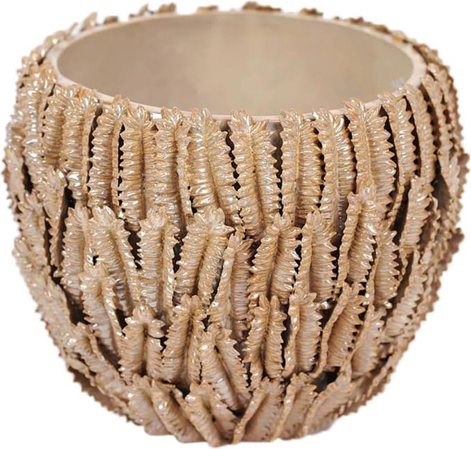 Rasteli Bloempot Koraalrif Bruin-Beige D 21 cm H 18 cm‎‎