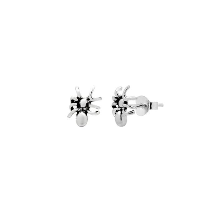 Zilveren oorknop, spin (3MM)