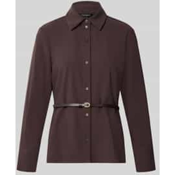 Overhemdblouse met geïntegreerde riem