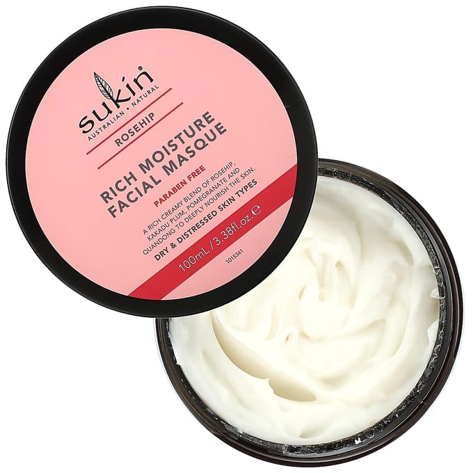 Sukin, Voedend Hydraterend Gezichtsmasker, Rozenbottel, 100 ml (100 ml) pink