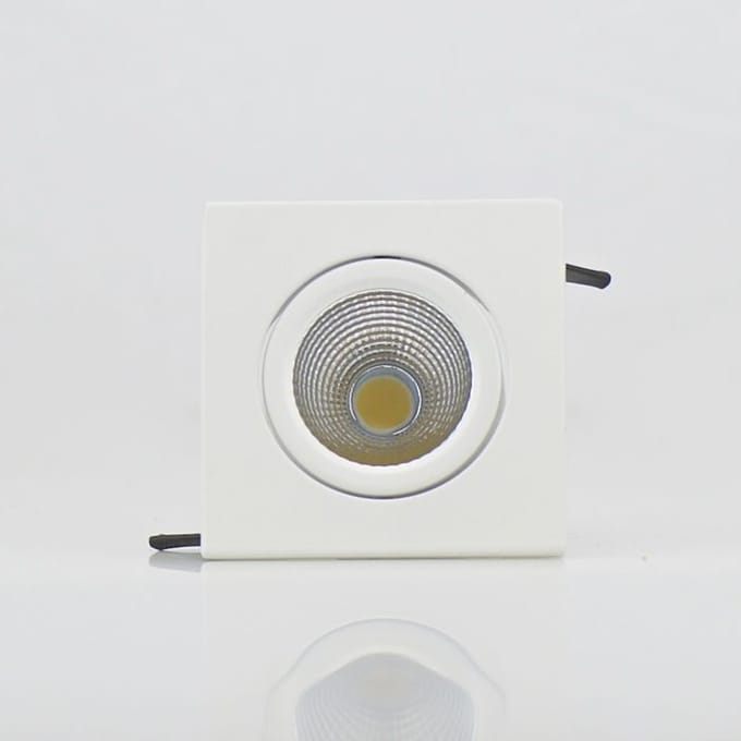 Spot LED carré blanc 3W 2700K blanc