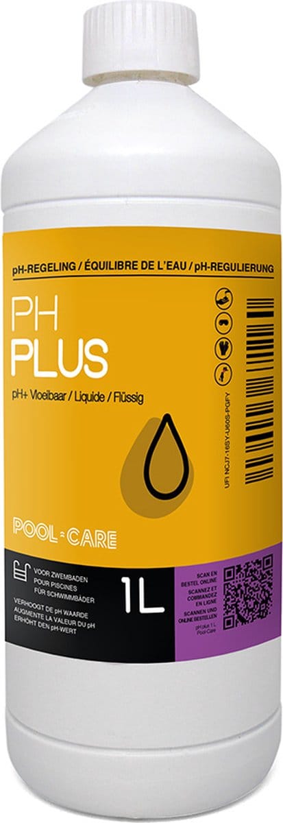 Pool-Care - pH plus - pH plus zwembad - pH+ - Natronloog - 1 l - Vloeibaar