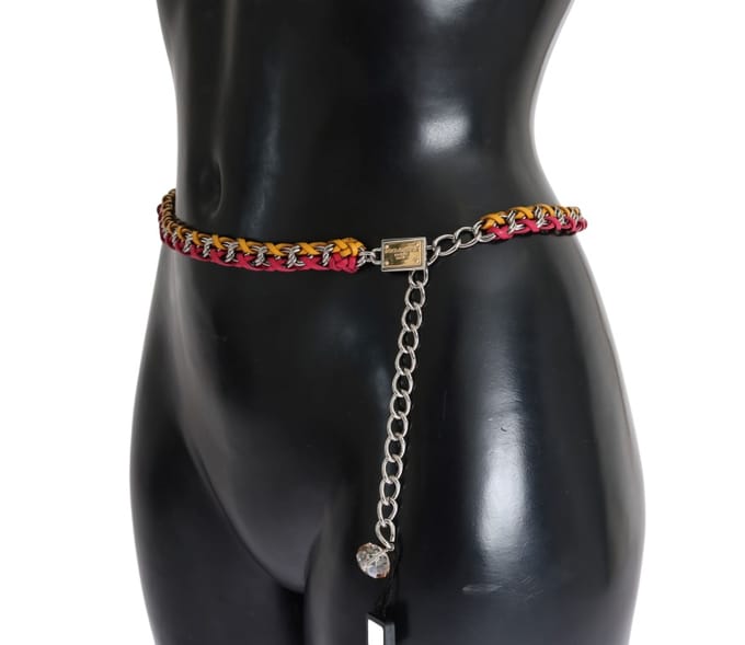 Dolce & Gabbana Damesriem van Rood Geel Leer Kristal