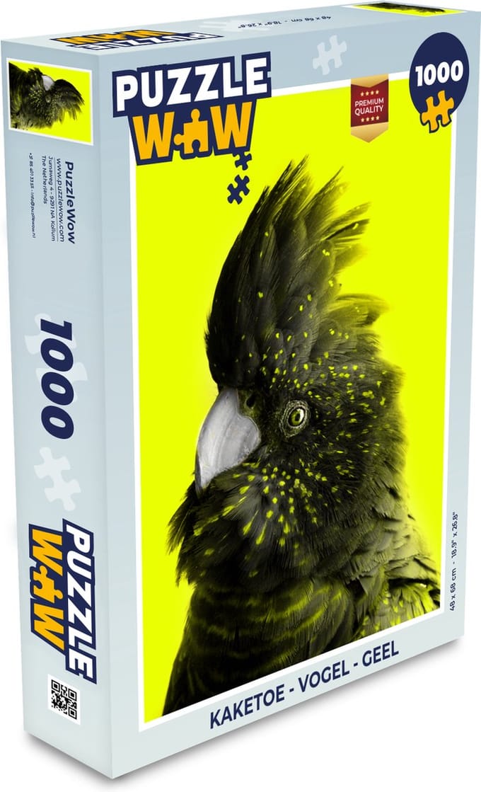 Puzzel Kaketoe - Vogel - Geel - Legpuzzel - Puzzel 1000 stukjes volwassenen