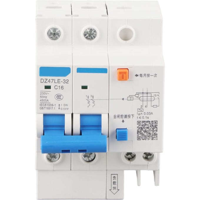 Disjoncteur différentiel DZ47LE 32 2P+2 C16 230 V 16 A