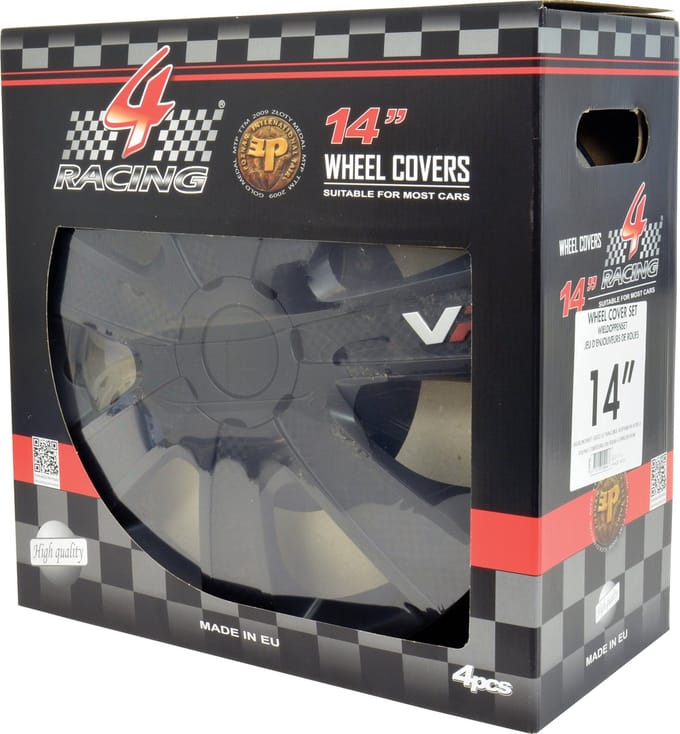 Carpoint Wieldoppen Vr Carbon 14 Inch Abs Zwart Set Van 4