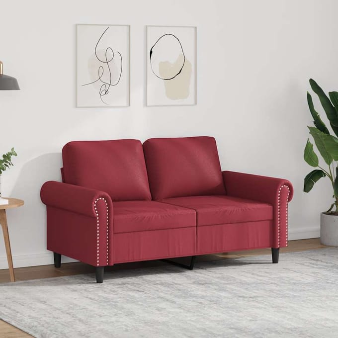 vidaXL - Tweezitsbank - 120 - cm - kunstleer - wijnrood