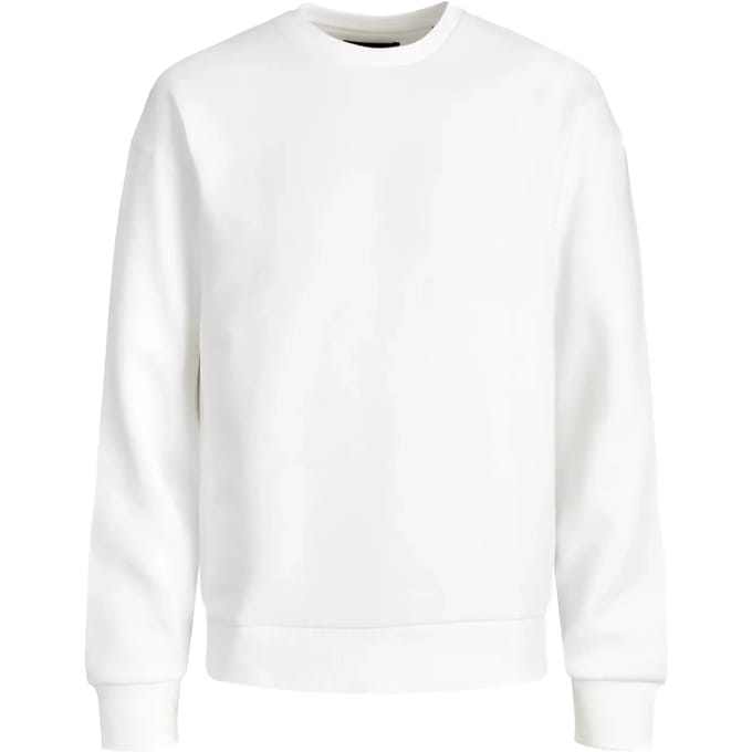 JACK & JONES Star basic sweat crew neck regular fit - heren sweatshirt katoenmengsel met O-hals - offwit