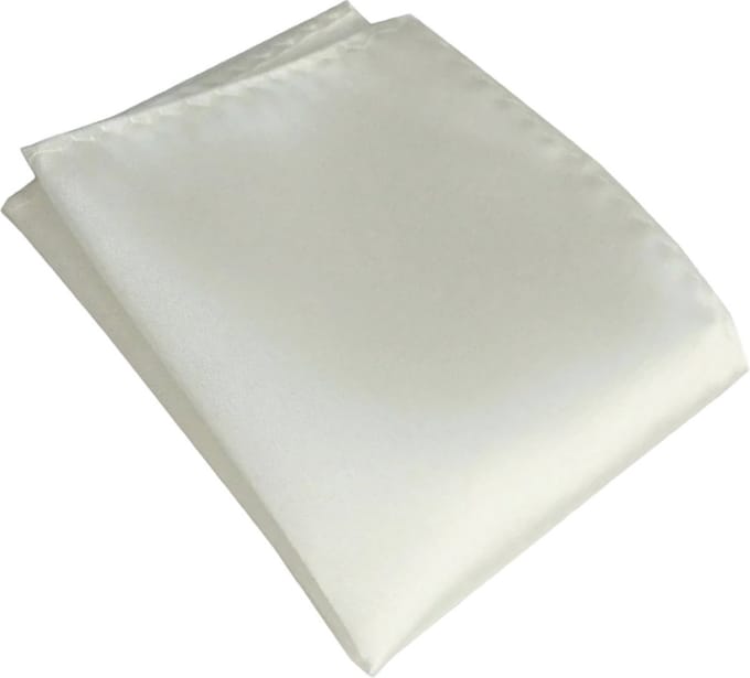 Fako Fashion - Pochette - Pochet - Satijn - 22x22cm - Crème