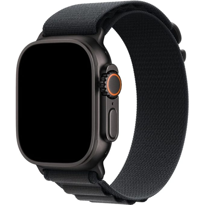 2+2 | Apple Watch Bandje Alpine - Nylon - Zwart - Zwart