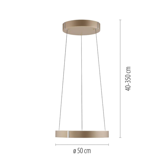 LED hanglamp PURE E-Clipse, brons, Ø 50 cm, CCT