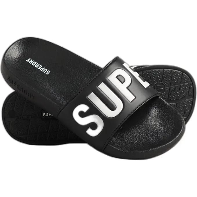 Superdry Core Badslippers Zwart Grootte: M
