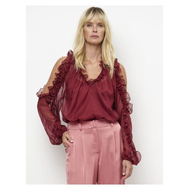 Dante 6 Harmony Boho Chiffon Top Tops Bordeaux 261332