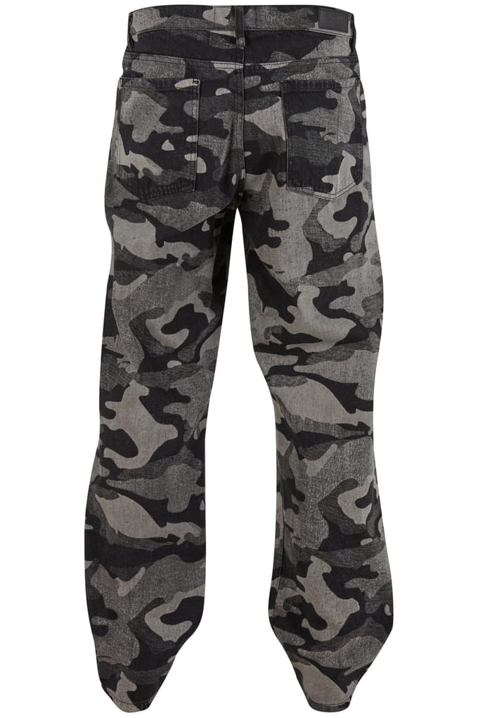 Urban Classics Laser Camo Printed Jeans Jeans black camo W36L34 Katoen - Basics