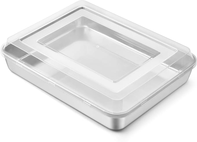 Bakingpan met deksel voor het bakken van taarten en ovenschotels - 31,5 x 24,6 x 5 cm