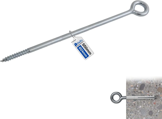 GeZu Impex Oogschroeven Voor Steigers 500 mm – Gegalvaniseerd