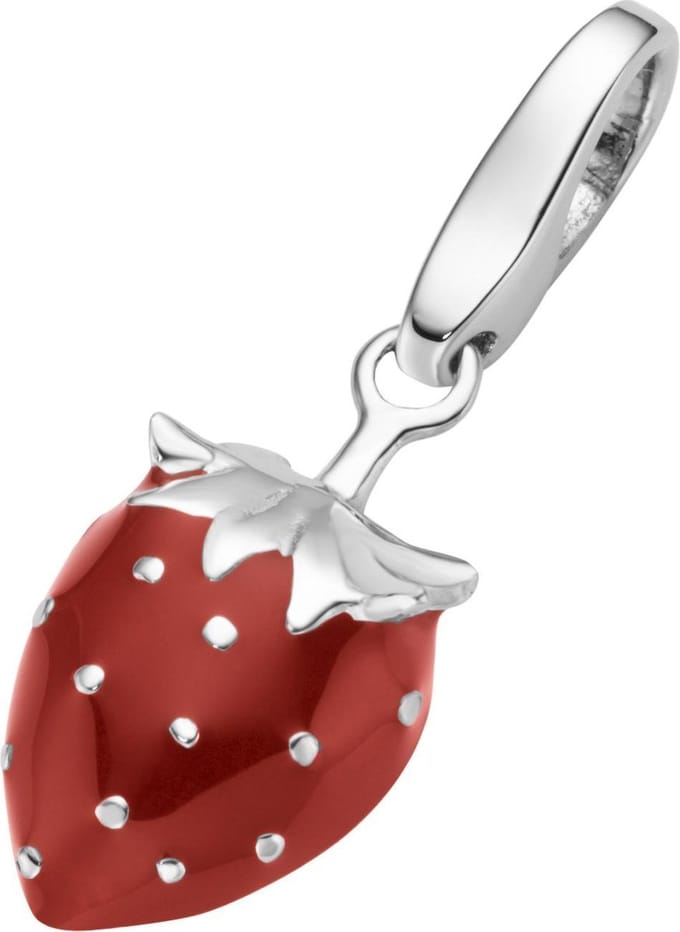 Bedel | charm | sterling zilver | aardbei | karabijn | hanger