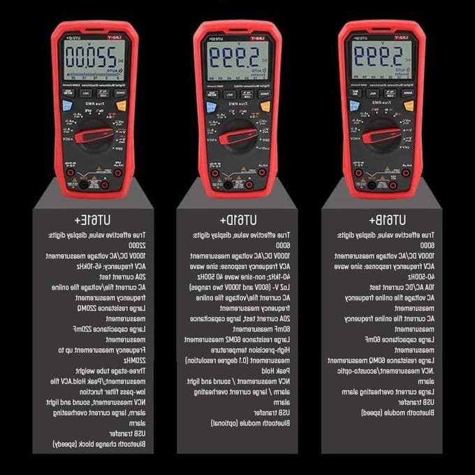 Digitale Multimeter - Stroommeter Spanningmeter - Elektra Meten - True RMS Meting - 1000V - Grijs
