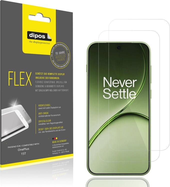 dipos – 2x Beschermfolie geschikt voor OnePlus 15T | 3D Full Cover Screenprotector | 100% Passend