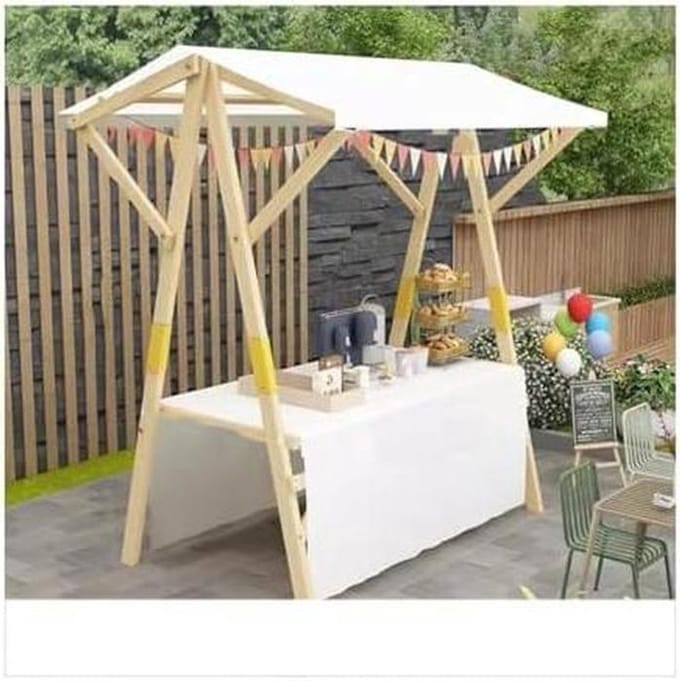Opvouwbare Duwkar - Marktkraam Kar - Mobiele Verkoop - Lichtgewicht Ontwerp - 120x60x10cm - Wit