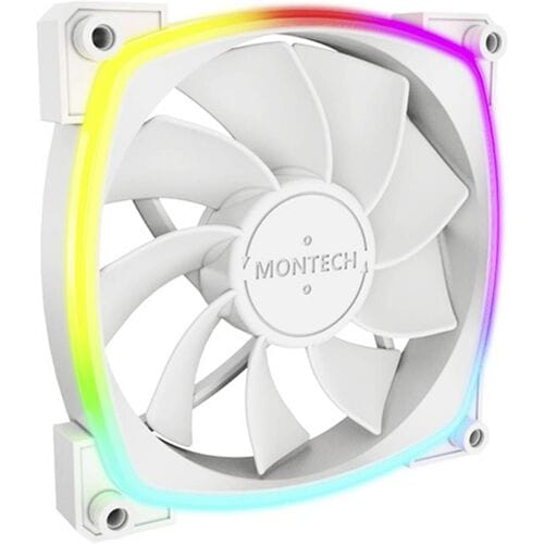Montech RX120 PWM WH - Reverse - Case ventilator - 120mm - Wit met RGB-licht - 27 dBA