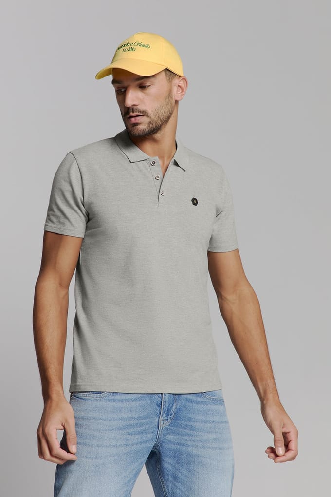 No Excess Polo Melange Grey Melange Maat: XL | Poloshirts Outlet | Heren | Grijs