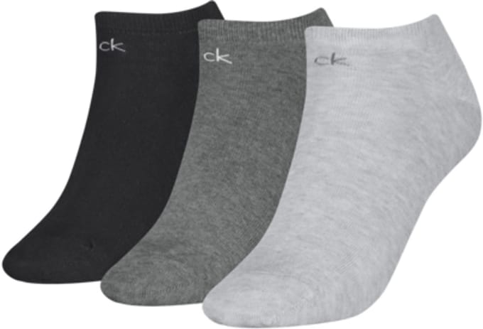 Calvin Klein Dames Sneakersokken 3-Pack Grey Melange