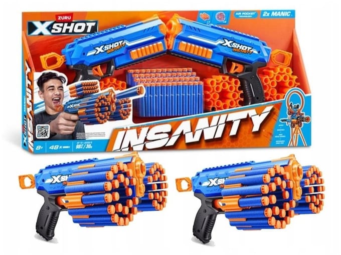 Zuru X-shot Insanity Blaster 30 Cm 2 stuks