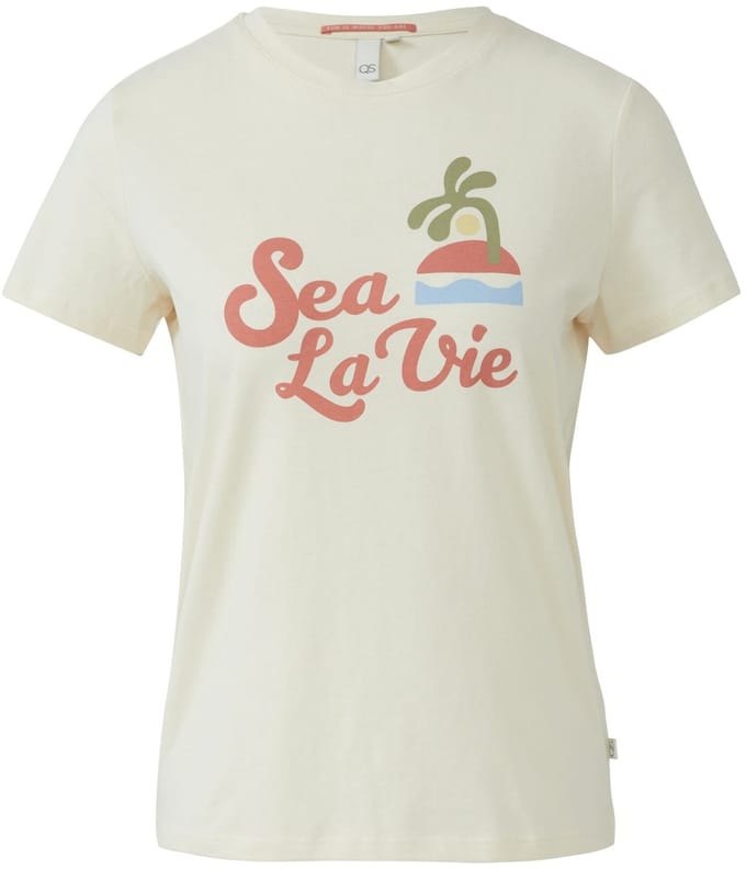 Q/S designed by - Dames t-shirt - Maat M - Vrouwen - Geel - katoen