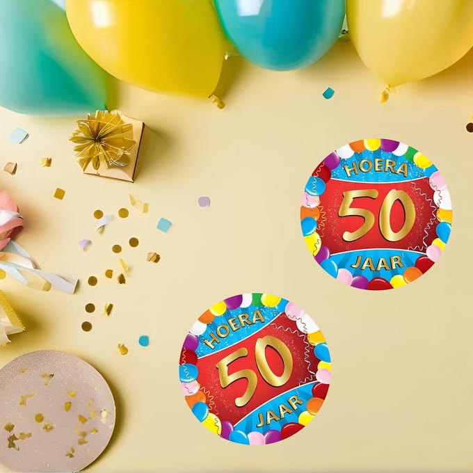 Bierviltjes 50 jaar - 50x stuks - multicolor - verjaardag/feest - feestartikelen