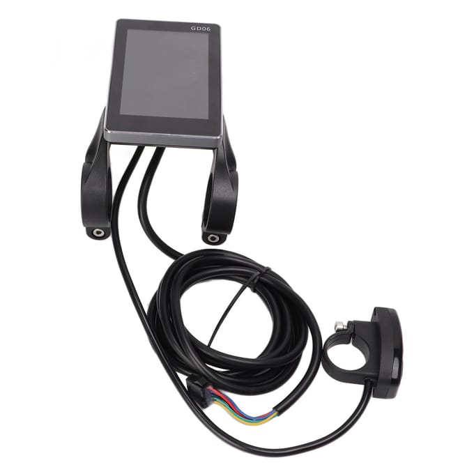 Elektrische Fiets LCD Display GD06 Fietscomputer Snelheidsmeter met 36V 48V Aansluiting voor Modificatie black