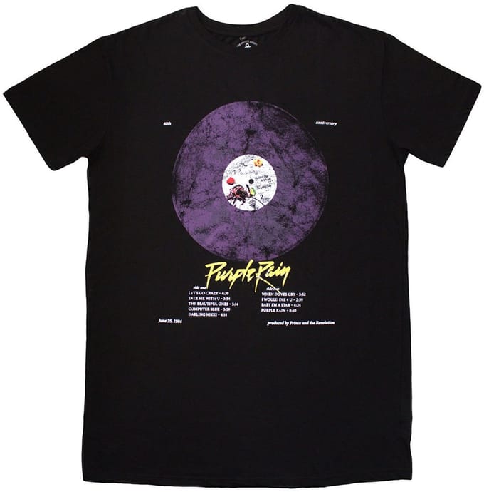 Prince - Purple Rain Disc T-shirtjurk - L - Zwart