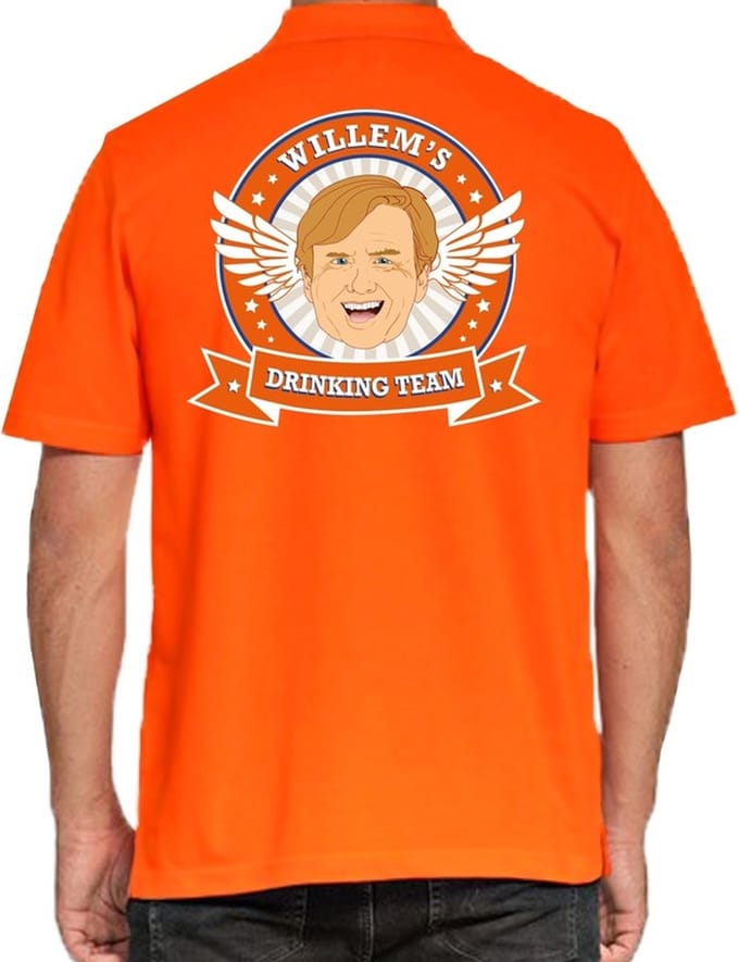Willems Drinking Team poloshirt heren - heren polo - Koningsdag kleding L